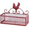 Accent Plus Single Basket Red Rooster Iron Wall Rack