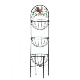 Accent Plus Rooster Three-Level Kitchen Basket Display