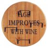 Accent Plus Age Improves With Wine Round Wood Wine Rack