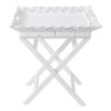 Accent Plus Romantic White Serving Tray with Stand with Two Drawers