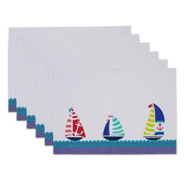 DII Set of 6 Fabric Placemats - Sailboats