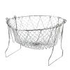 Foldable Fry Basket Multi-Function Fold Basket Stainless Steel Chef Telescopic Basket Fried Filter Drainage Rack for Fried Food or Fruits
