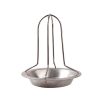 Stainless Steel Chicken Roaster Rack - Folding Vertical Roaster Chicken Holder with Drip Pan for Oven or Barbecue (7.68 by 6.5 Inch)