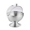 Sugar Bowl with Roll Top Stainless Steel Safe Food Grade Material Kitchen Buffet Cafe Restaurant Container Shiny Chrome Finished