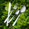 4 Piece Flatware Set Silverware Stainless Steel Including Fork Spoons Knife Cutlery with Gift Box