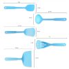 Cooking Utensil Set of 5 Non Stick & Heat Resistant Nylon Multipurpose Includes Slotted Turner Fish Spatulas Serving Spoon Spatulas and Musher