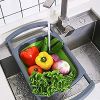 Strainers and Colanders with Extendable Handles Collapsible Colander Strainer Over The Sink Veggies Fruit Pasta Folding Strainer for Kitchen