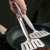 Multi-functional Stainless Steel Clamp Burger Bread Spatula Turner Tong Buffet Pliers Strainer Clips Heat Resistant Food Grips for Cooking Food Steaks