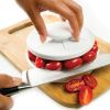 Non-Slip Rapid Slicer Food Cutter Tomatoes Grapes Olives Chicken Shrimp Strawberries Salads Gadget Holder for Slicing All Different Foods Easily
