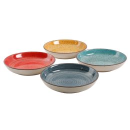 Gibson Home Color Speckle 4 Piece 10.75 Inch Stoneware Pasta Bowl Set