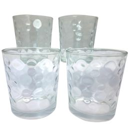 Gibson Home Great Foundations 4-Piece 13 oz. Double Old Fashioned Glass Set, Bubbles Pattern