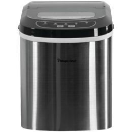 Magic Chef MCIM22ST 27-Pound-Capacity Portable Ice Maker (Stainless with Black Top)