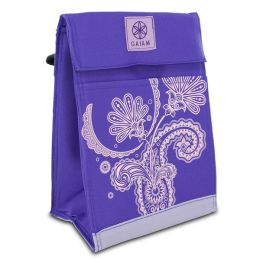 Gaiam Insulated Food Travel Lunch Bag Tote Leak-Resistant Purple Paisley