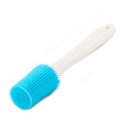 Silicone Cleaning Bottle Brush Silica Gel Cleaning Brush Bottle Cup Cleaning Brush for Glass Cup Thermos Coffee Mug Long Handle Dishwashing Tool (Color: Blue)