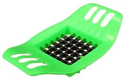 Potato Cutter Stainless Steel Potato Cutting Tool French Fry Cutter Cooking Kitchen Gadget (Color: green cutter)