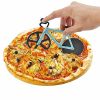 Stainless Steel Bicycle Pizza Slicer Double Cutting Wheels with Display Stand Pizza Slicer Sharp Dual