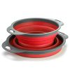Collapsible Colander Silicone Bowl Strainer Set of 2, Portable Folding Filter Basket Bowls Container Rubber Strainer, Use for Draining Fruits, Vegetab